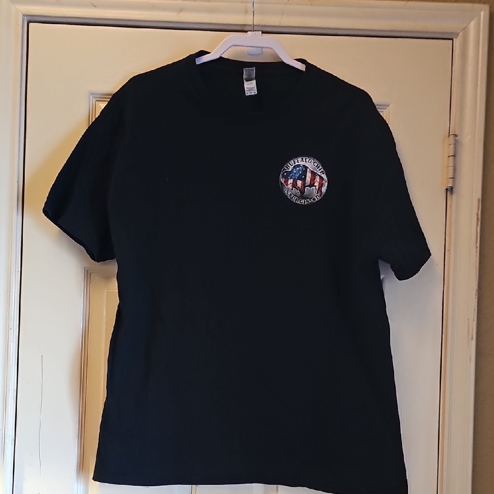 Buffalo David Bitton Black T-Shirt with Patriotic Buffalo Graphic